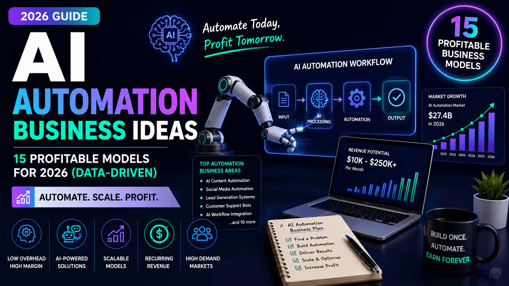 AI Automation Business Ideas 2026: 15 Profitable Models