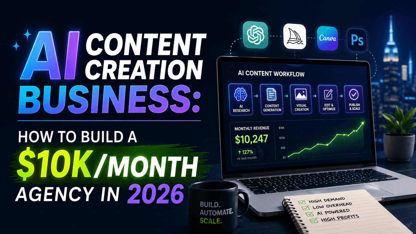 AI Content Creation Business: How to Build a $10K/Month Agency in 2026