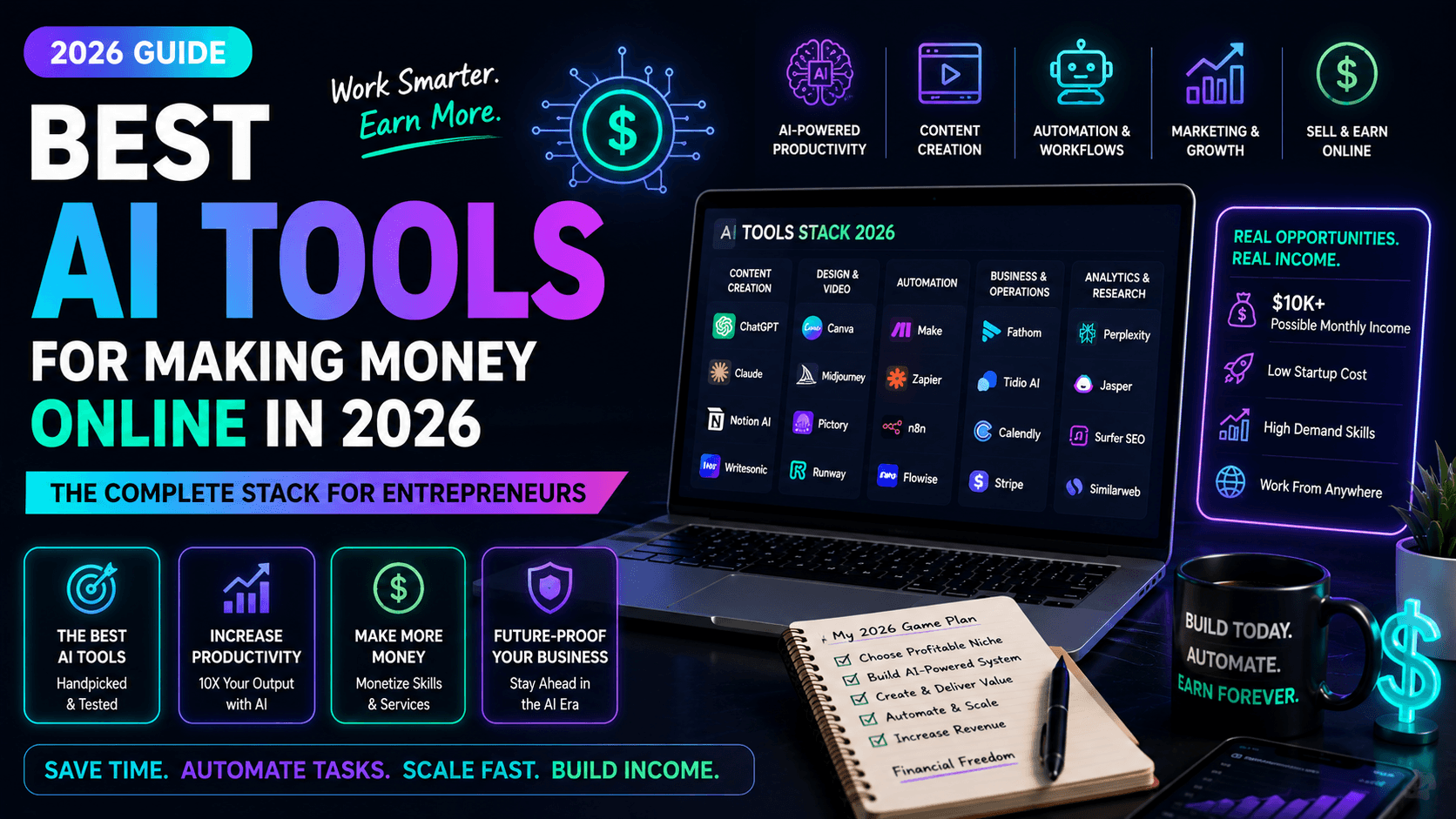 Best AI Tools for Making Money Online in 2026: The Complete Stack for Entrepreneurs