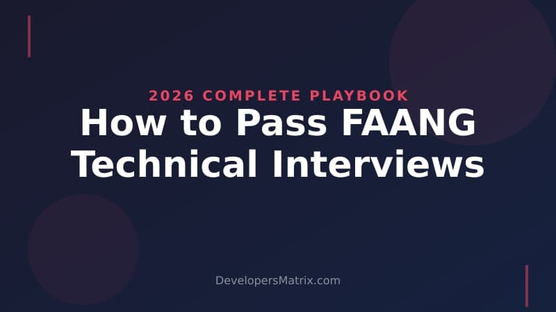 How to Pass FAANG Technical Interviews in 2026: A Complete Playbook