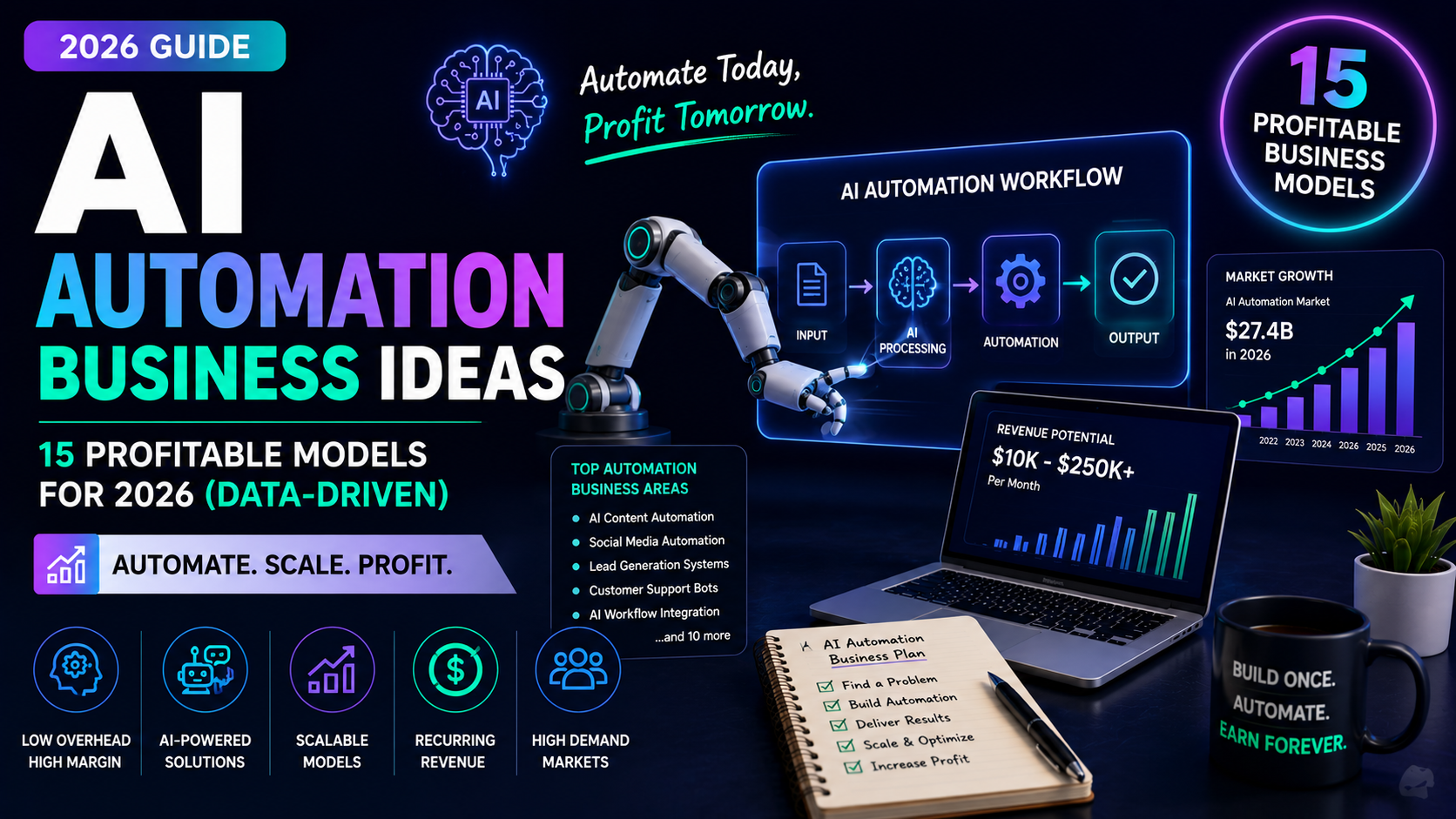 AI Automation Business Ideas: 15 Profitable Models for 2026 (Data-Driven)